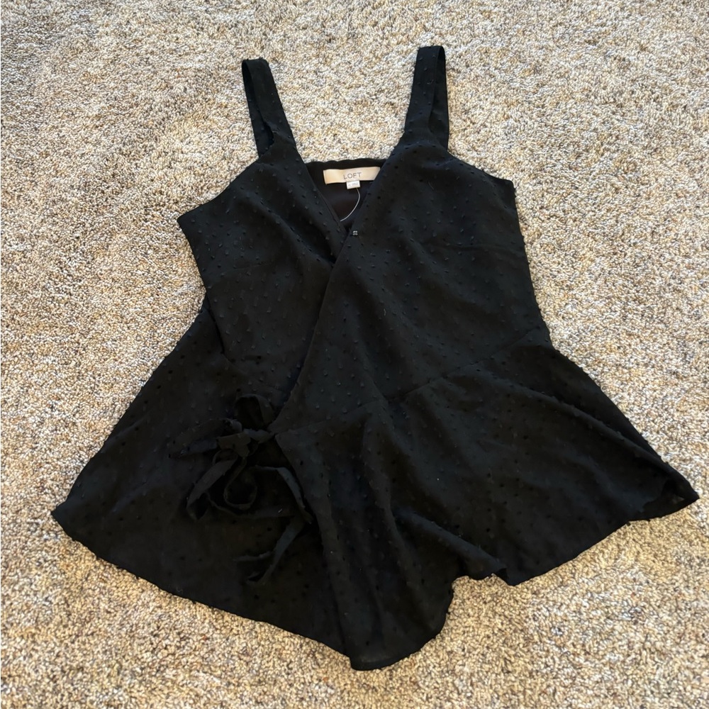 NWT Loft Black Wrap Tank Top